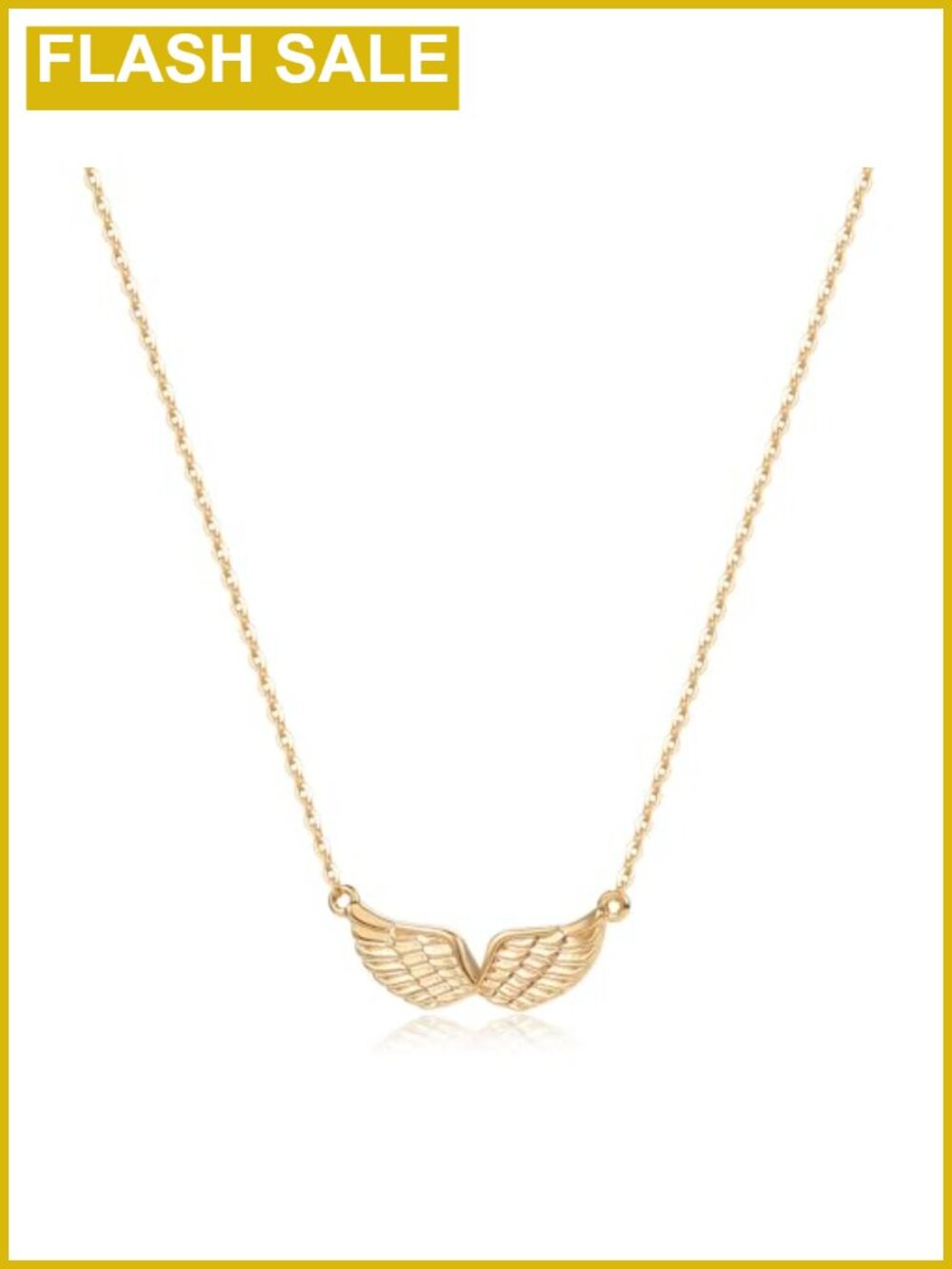 14K Gold Plated Angel Wing Pendant Necklace